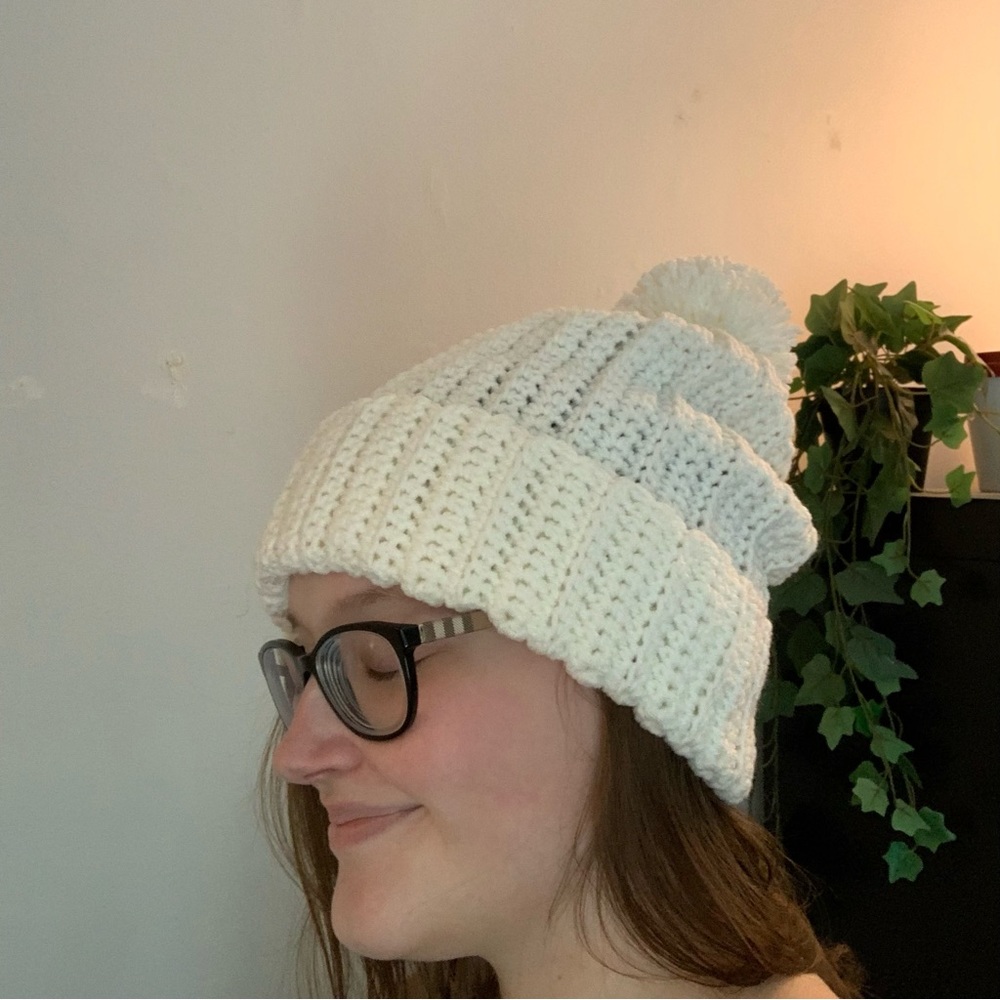 Handmade Crocheted Beanie Pom-Pom Hat - Picture 3 of 7